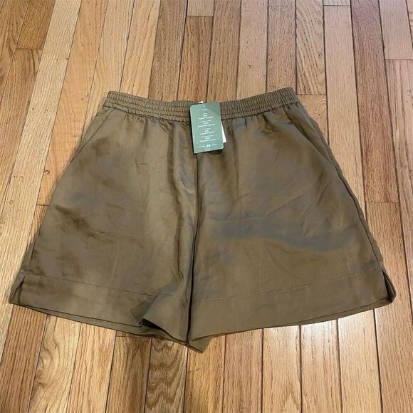 H&M Women's Mid-Rise brown Chino Shorts Size S Casual Summer - Picture 1 of 7